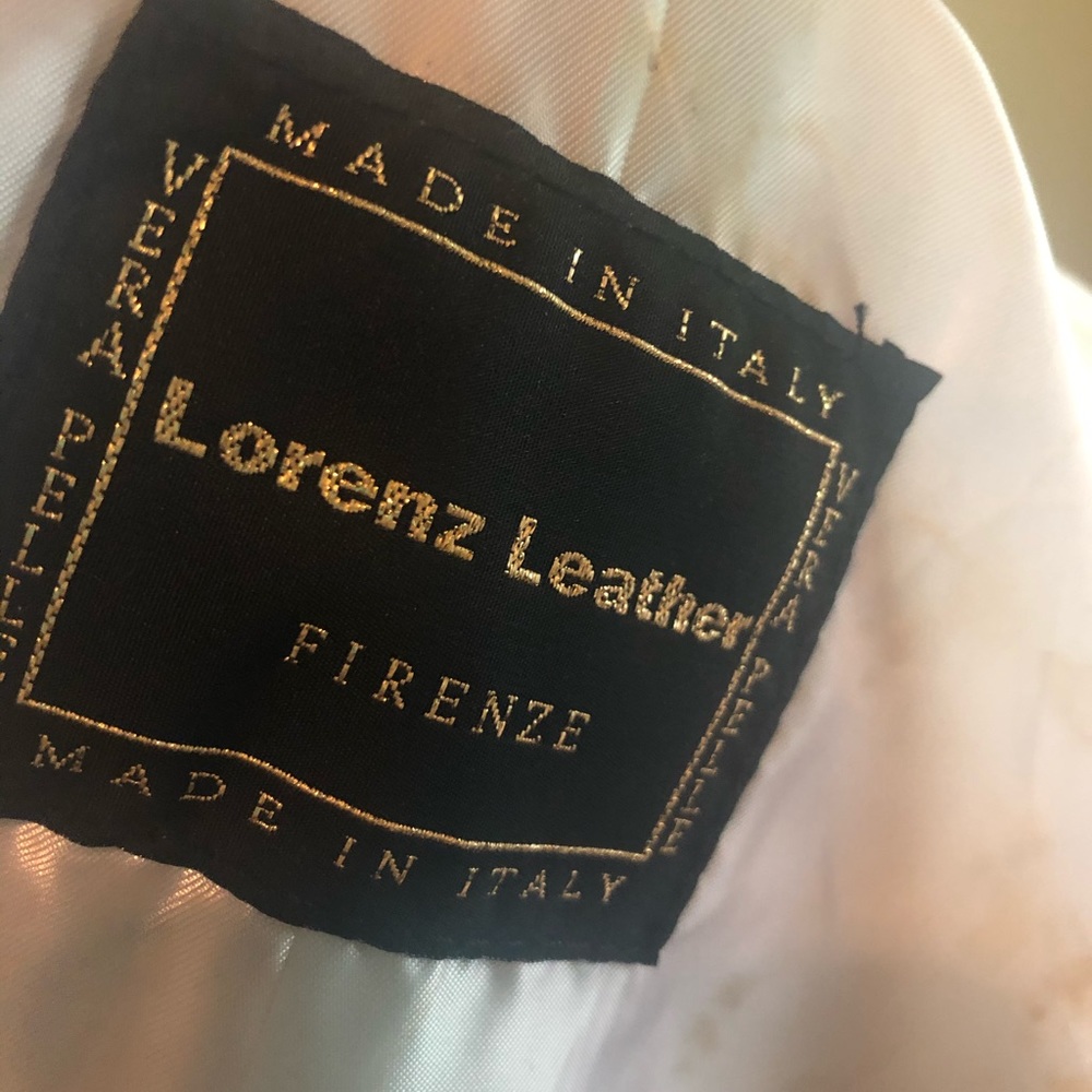 Light turquoise leather jacket,